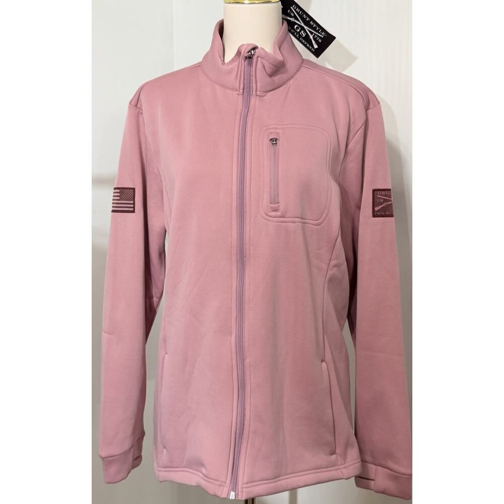 NEW Womens Grunt Style Full Zip Performance Jacket Mauve Pink Jacket XL NWT $69